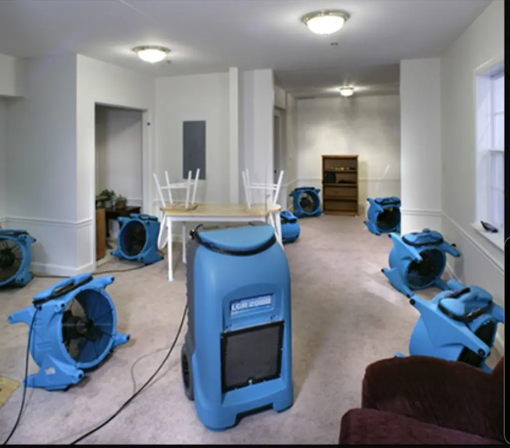 Air movers and dehumidifier setup for Water Extraction & Removal in High Springs